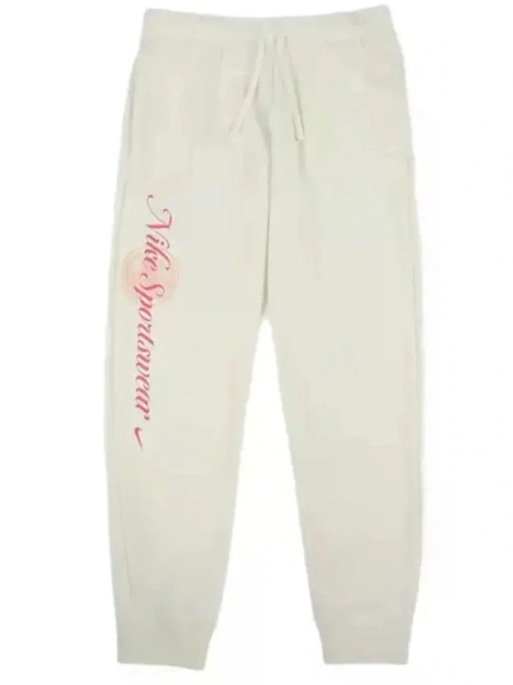 NWT!! Nike Cream Joggers with Pink Script Logo